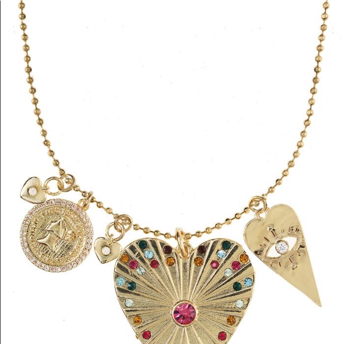 Stella & Ruby Heart Of Hearts Charm Necklace